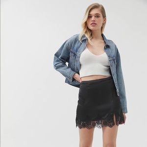 Urban Outfitters Lace Trim Mini Slip Skirt
